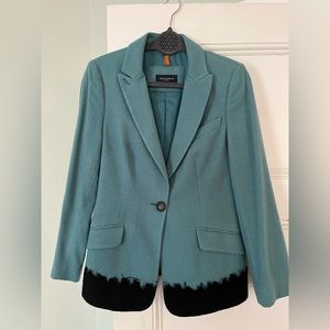 Piazza Sempione Teal Blazer with Black Edge